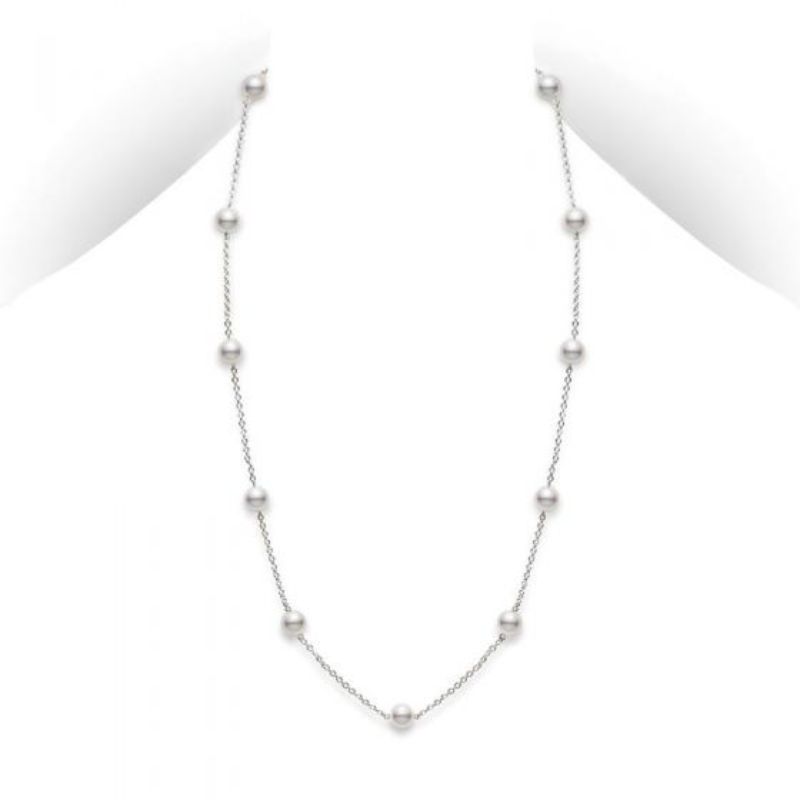 Mikimoto18K White Gold 5.5mm Pearl Tin Cup Necklace
18 Inch