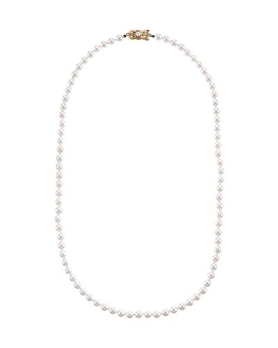 Mikimoto 18 Karat Gold Yellow Clasp  A Quality 18 Inch Pearl Strand With 6.00-6.50mm Round Pearls