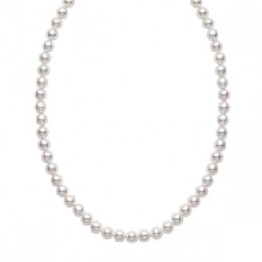 14 Karat White Gold Strand 18 Inch With 51=8.00-9.00mm Freshwater Pearls