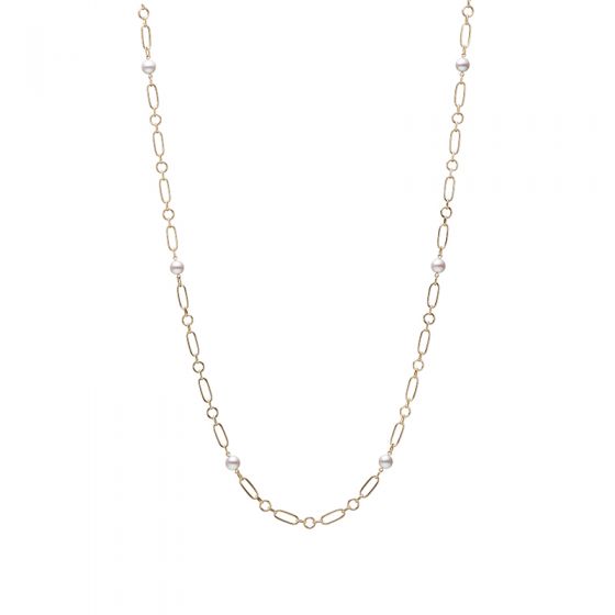 Mikimoto M Code Akoya Cultured Pearl Necklace in 18K Yellow Gold
6.5mm A + Pearls, 24 Inch Necklace