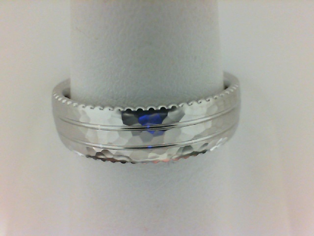 Verragio: 14 Karat White Gold 6mm Hammered Wedding Band Size 10