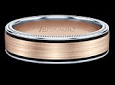 Verragio: 14 Karat White/Rose Gold 6mm Satin And Polished Wedding Band
Size 10