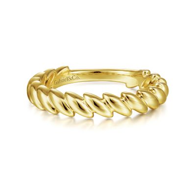 Gabriel & Co 14K Yellow Gold Tilted Leaf Ring