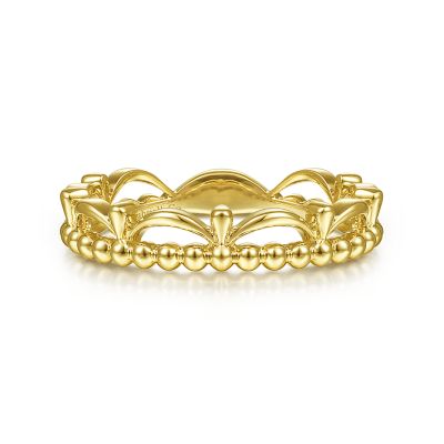 Gabriel & Co 14 Karat Yellow Gold Bujukan Crown Band