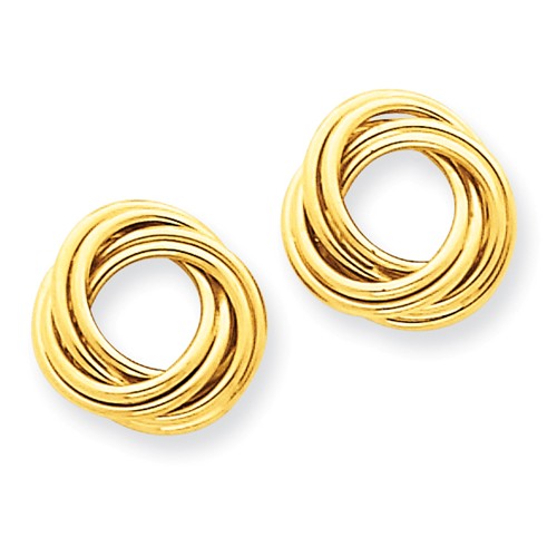 14 Karat Yellow Gold Love Knot Earrings