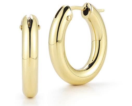 Roberto Coin: 18 Karat Yellow Gold Perfect Hoop Oval Hoop Earrings
Diameter: 20x18.5x4mm