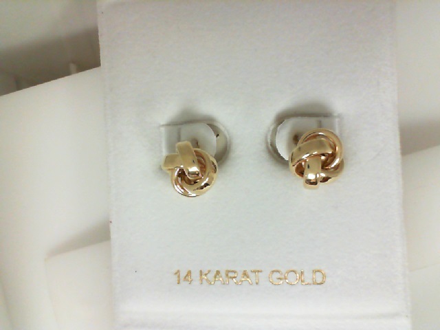 14 Karat Yellow Gold Love Knot Stud Earrings