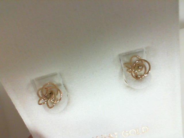 14 Karat Yellow Gold Swirl Stud Earrings
