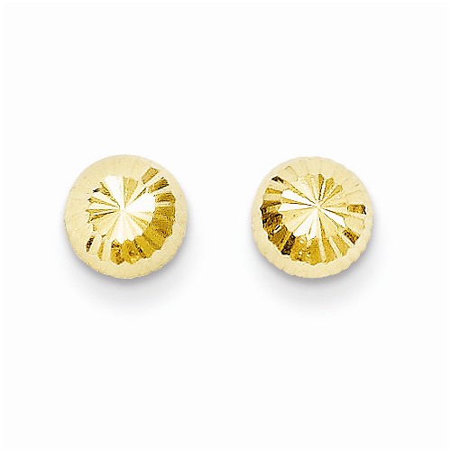 Yellow 14 Karat Diamond Cut Button Earrings
Diameter: 5mm