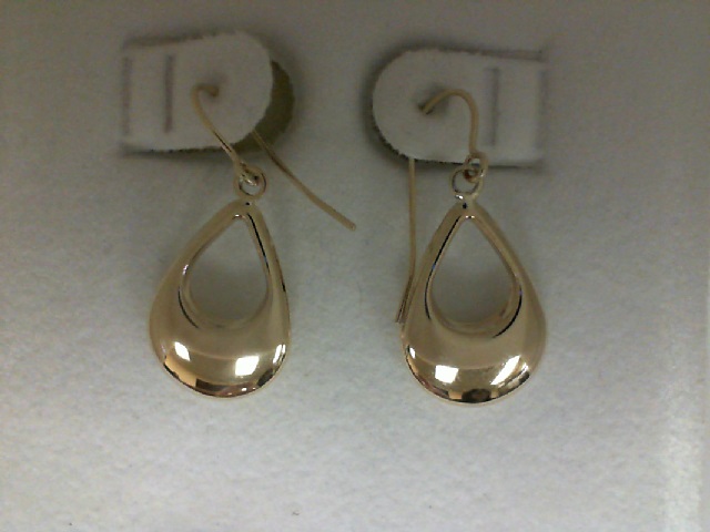 Yellow Gold Polished 14 Karat Pear Shape Dangle Earrings