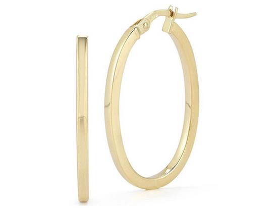 ROBERTO COIN 18K YELLOW GOLD SMALL OVAL PERFECT HOOP