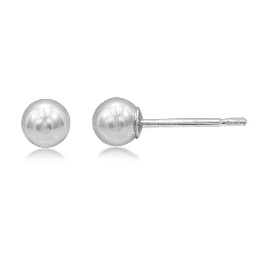 14 Karat White Gold 5Mm Gold Ball Stud Earrings