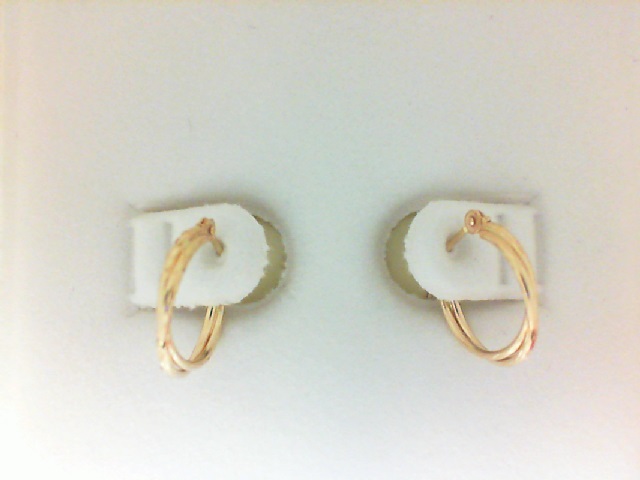 14 Karat Yellow Gold Doublel Hoop Earrings