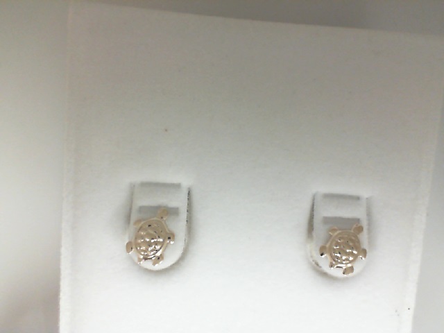 14 Karat Yellow Gold Turtle Stud Earrings