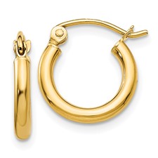 14 karat yellow gold small hoops