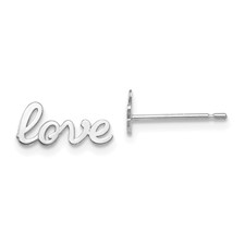 14 Karat White Gold Polished Love Stud Earrings