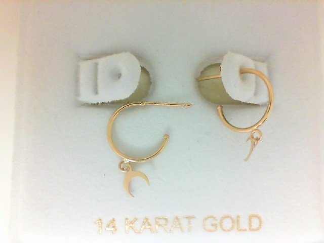 14 Karat Yellow Gold Moon Hoop Dangle Earring
Hoop1X12MM/Charm 5.5MM
