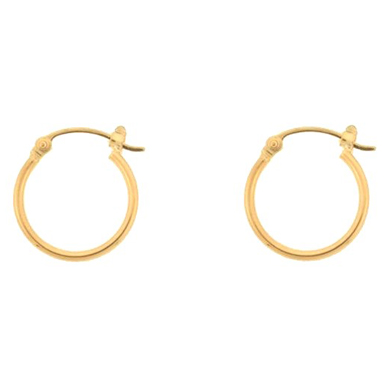 14 Karat Yellow Gold 15x2x.09mm Small Hoop Earrings