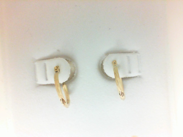 14 Karat Yellow Gold  Small Knife Edge Hoop Earrings