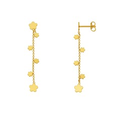 14 Karat Yellow Gold Star Danlge Drop Earrings