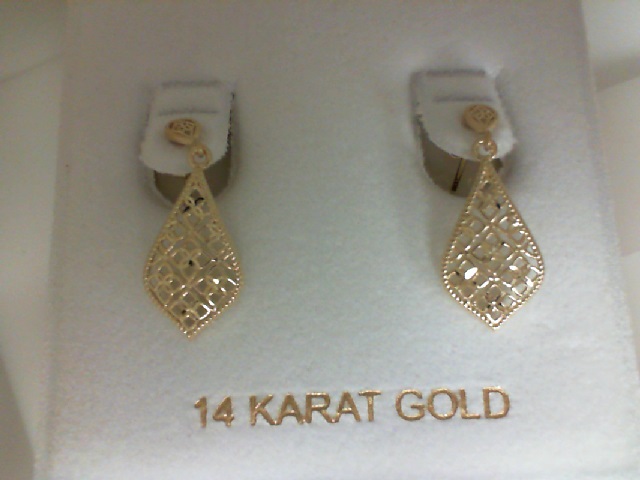 14 Karat Yellow Gold Filigree Dangle Earrings
27.5 X 10MM