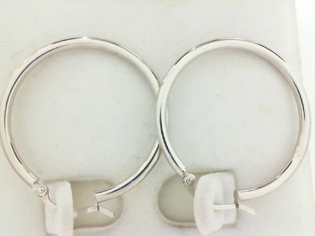 14 karat white gold 2.0 mm Polished Hoop Earrings