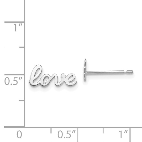 14 Karat White Gold Polished Love Stud Earrings