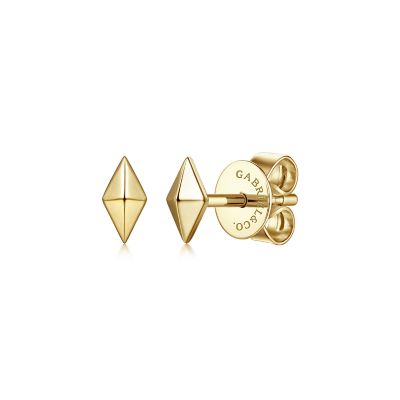 Gabriel & Co14 Karat Yellow Gold Pyramid Kite Shape Stud Earrings