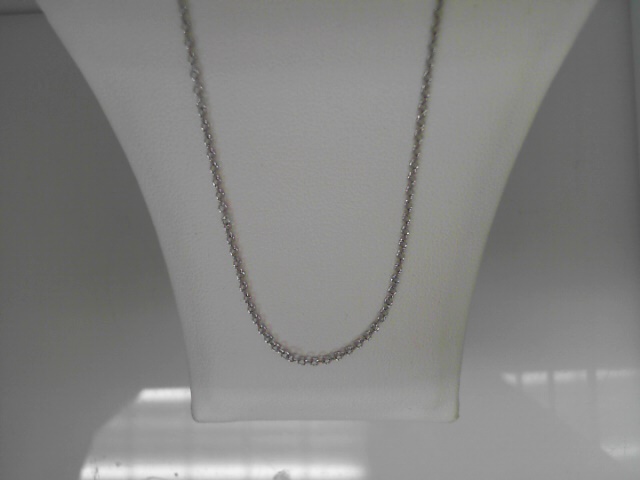 18 Karat White Gold Cable Link Chain 16