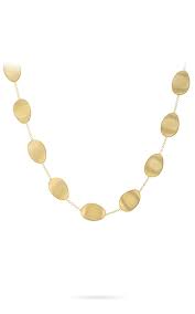 Marco Bicego 18 Karat Yellow Gold  Lunaria Gold Station Necklace 36 inch