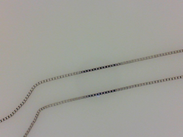 14 Karat White Gold Box  Chain 16