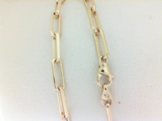 Yellow Gold Polished 14 Karat  Paperclip Bracelet
Length: 8