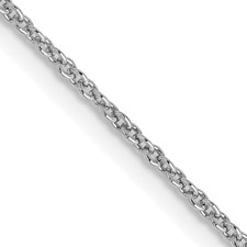 14 Karat White Gold 1.2 Mm Cable Link Chain With Lobster Clasp 16 Inch