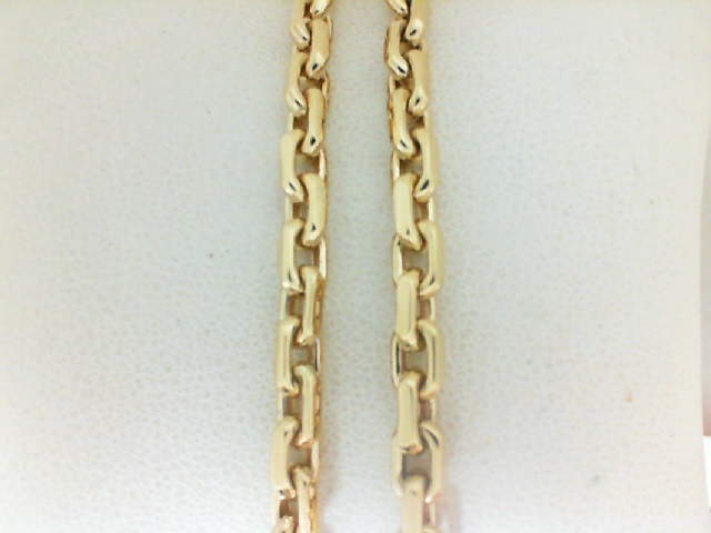 Yellow Gold 14 Karat Solid Link Chain Length: 24 Inch