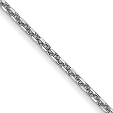14 Karat White Gold 0.95 Mm Diamond Cut Cable Link  Chain 20 Inch