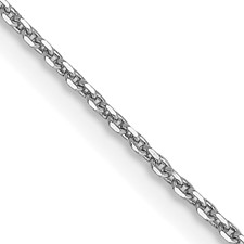 14 Karat White Gold Diamond Cut Cable Link 0.9 Mm 18 Inch