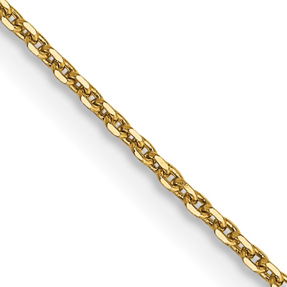 14 Karat Yellow Gold Diamond Cut Cable Link 0.9 Mm 18 Inch