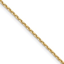 14 Karat Yellow Gold 1.4 Mm Diamond Cut Cable Link Chain 18 Inch