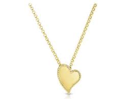 Roberto Coin: 18 Karat Yellow Gold Tiny Treasures Heart Pendant 
Length 16