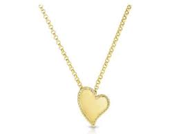 Roberto Coin 18 Karat Yellow Gold Tiny Treasures Heart Pendant 
Length 16