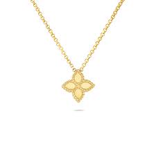 Roberto Coin:18 Karat Yellow Small Princess Flower Pendant Gold  Pendant
18