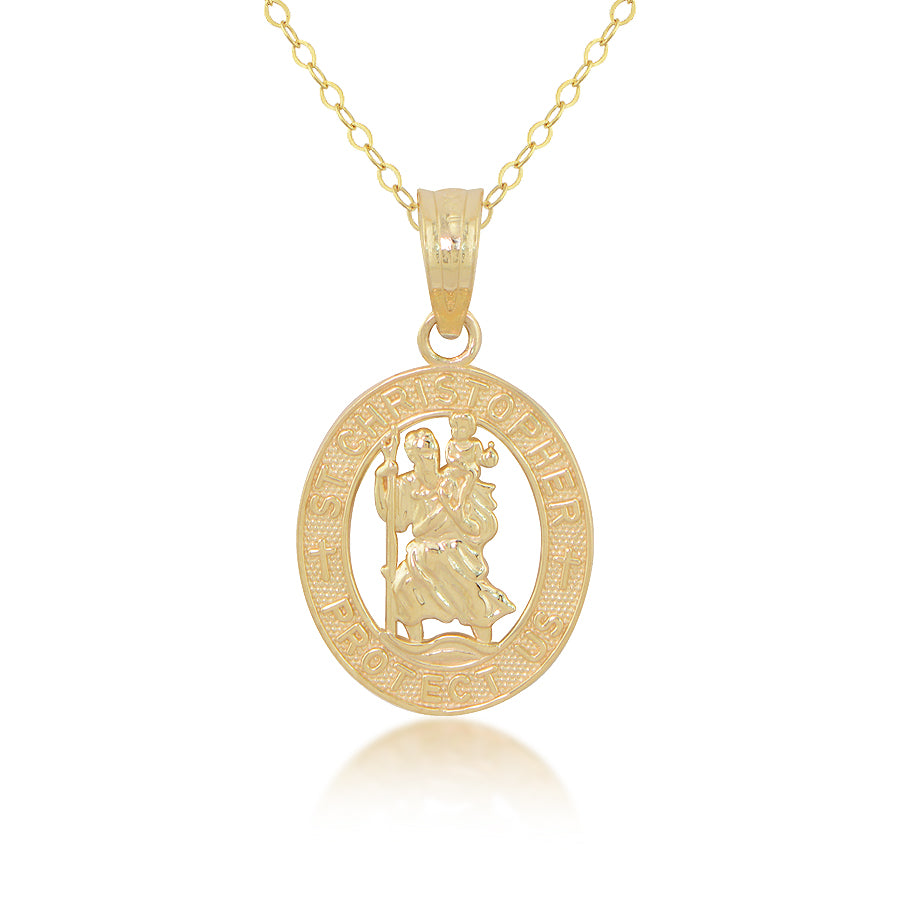 14 Karat Yellow Gold St. Christopher Medal With 18 Inch Cable Chain
20X11.25MM