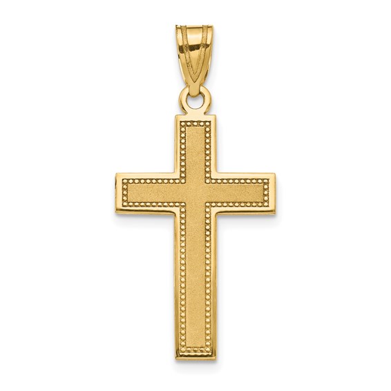 14 Karat Yellow Cross  Charm 
Length of Item 31 mm
Width of Item 16 mm