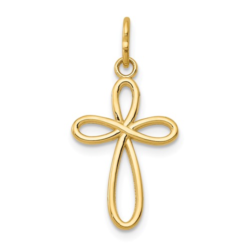 14 Karat Yellow Gold Polished Small Ribbon Cross Charm
Length of Item: 23 mm
Width of Item: 11.5 mm
