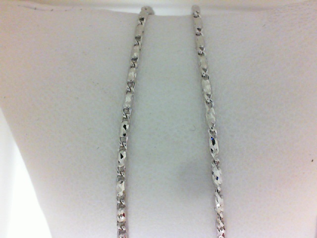 White 14 Karat Diamond Cut Jumbo Raso 7.5  inch bracelet
