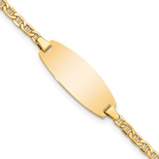 14 Karat Yellow Gold Baby Id Bracelet 5.5 Inches