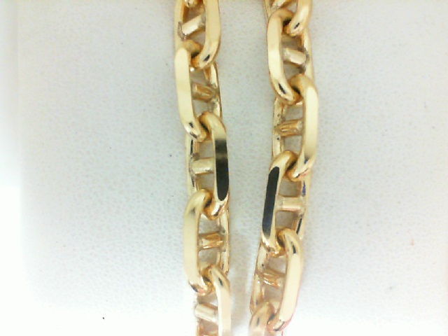 Yellow Gold 14 Karat Solid Link Bracelet Length: 9