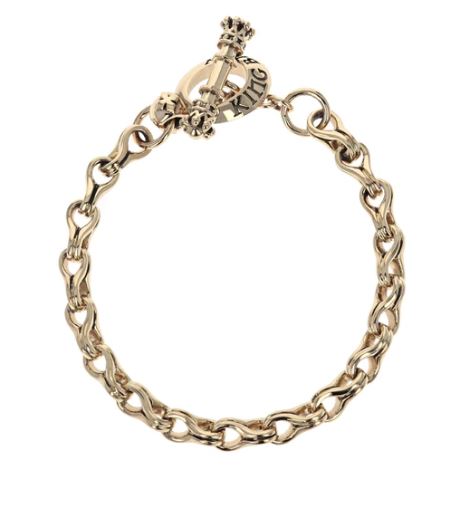 King Baby  10 Karat Yellow Gold Small Twisted Eight Link Bracelet 8.75 inch