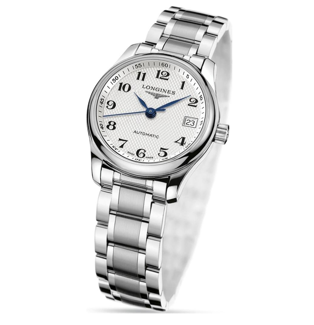 Longines: Stainless Steel 25mm  Master Collection Automatic  Watch
Scratch-Resistant Sapphire Crystal
Transparent Case Back With Sapphire Crystal
Silver 