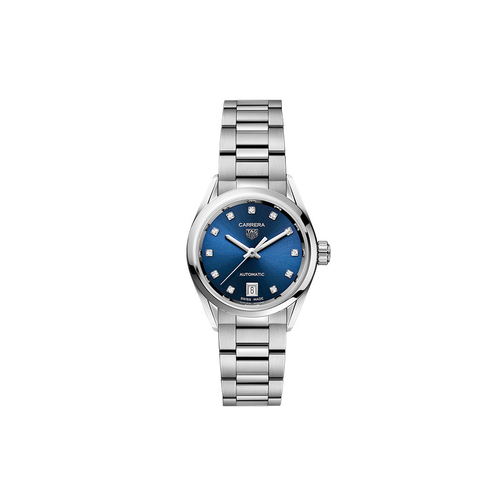 TAG Heuer CARRERA Calibre 9 Automatic Blue Diamond Dial Stainless Steel Watch (WBN2413.BA0621)